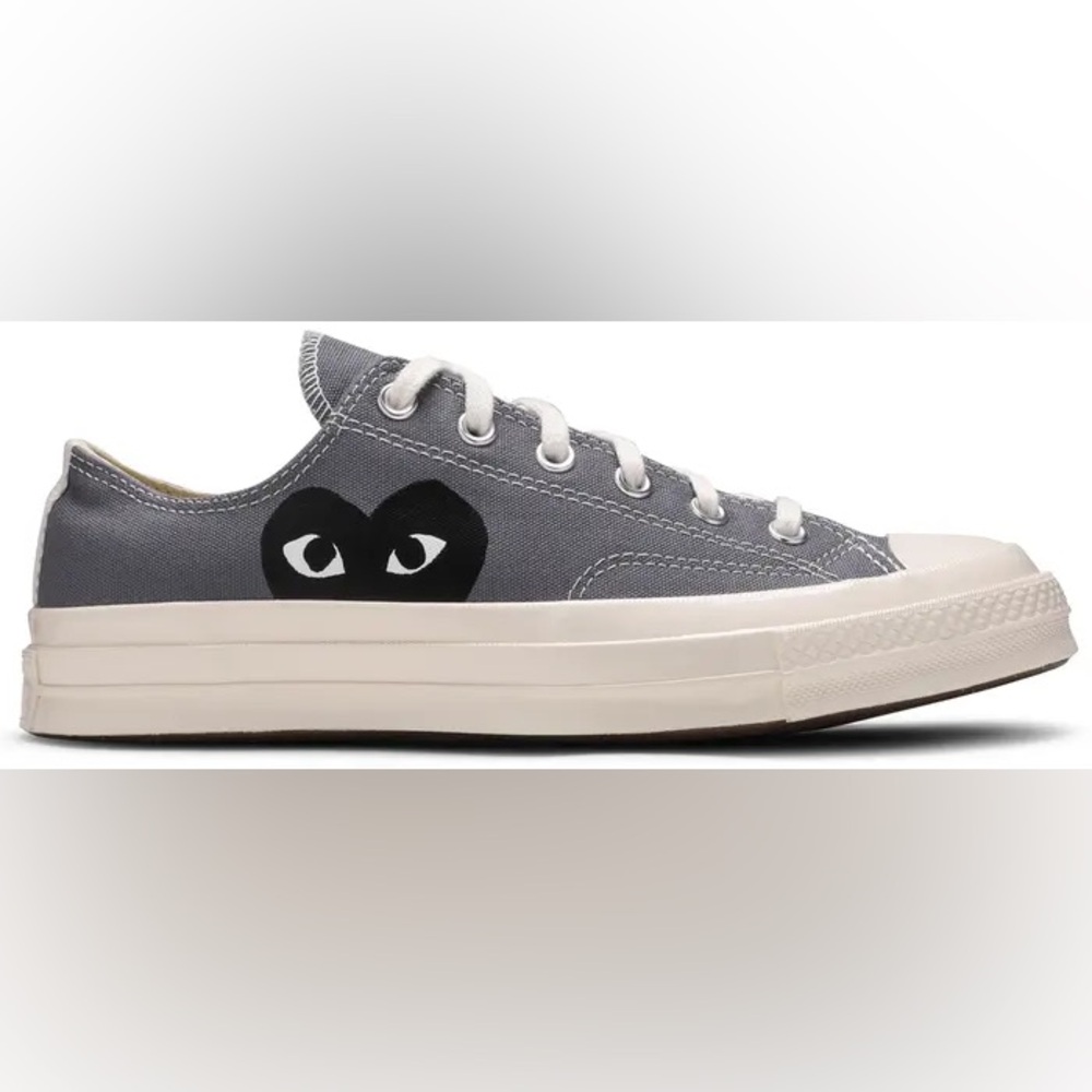 Converse x Comme des Garcons Gray Sneakers with Heart